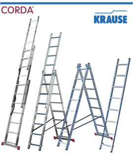 Професионална трираменна алуминиева стълба KRAUSE CORDA 3x08, 2.25m